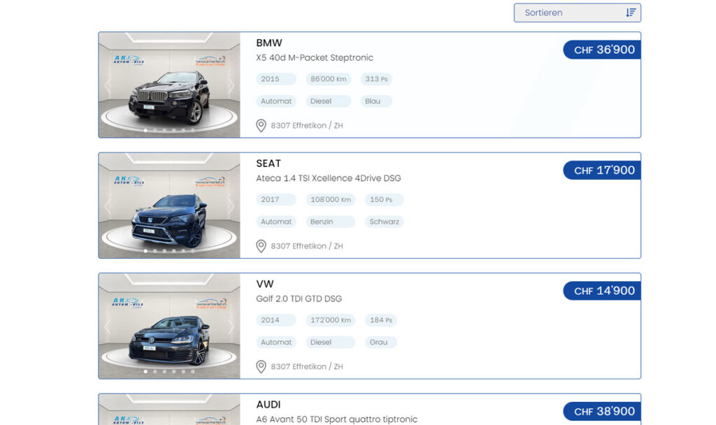 SwissCarMarket’s Gebrauchtwagen-Portal